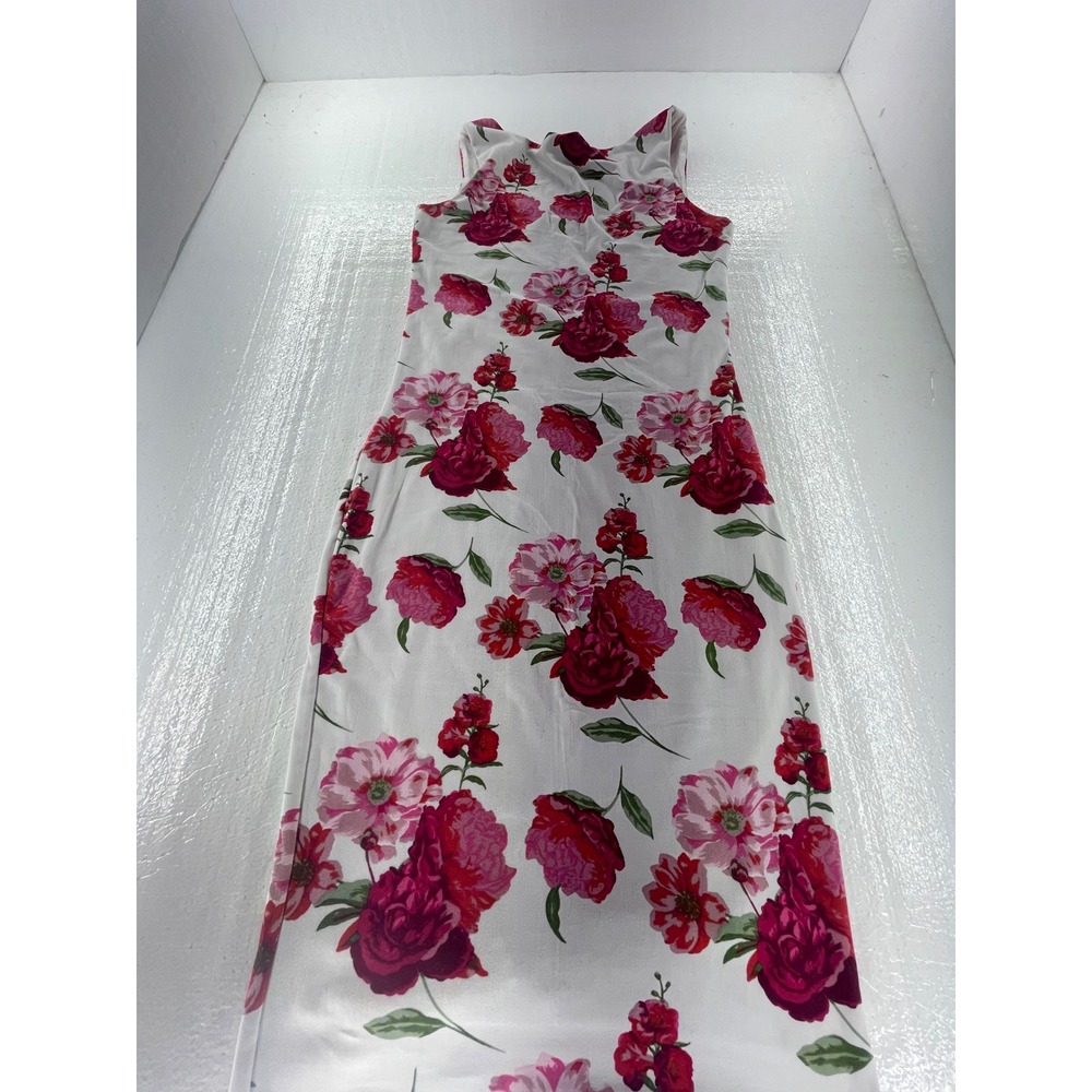 Joe & Elle Floral Print Sleeveless Dress Sheath Bodycon Summer‎ White Size M